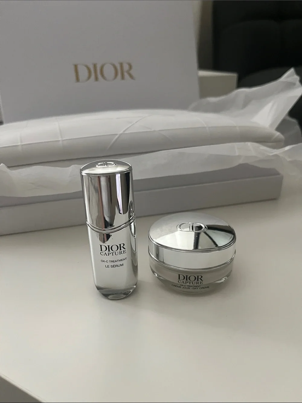 Dior White Quilted Embossed CD Clutch Pouch
